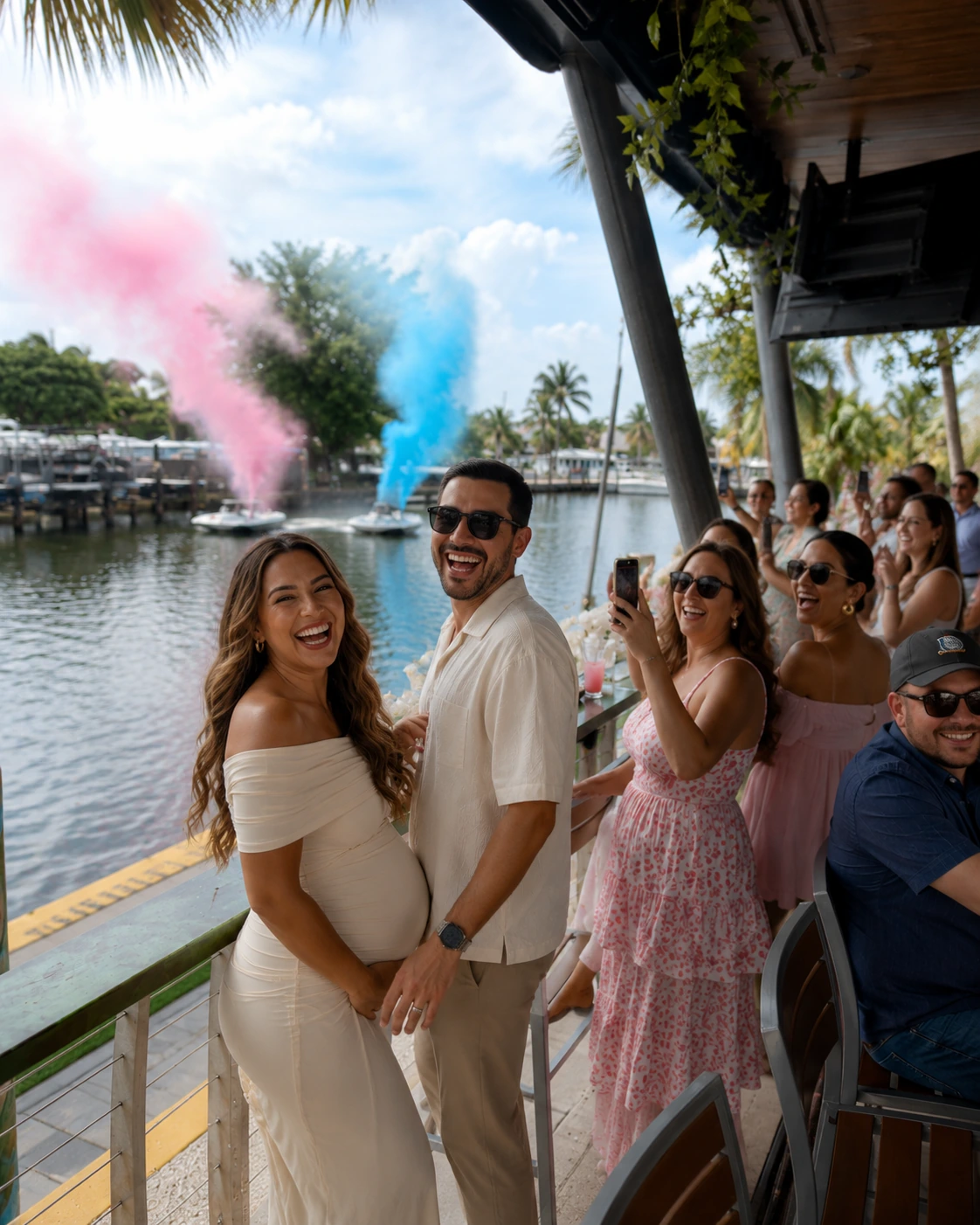 Outdoor gender reveal party at Celebration Park Naples