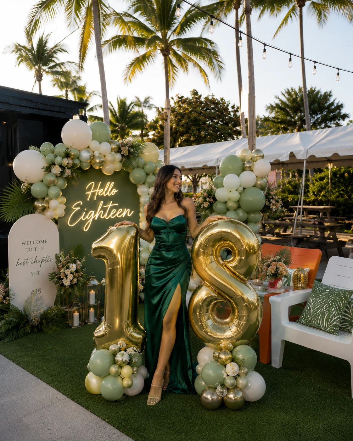 Elegant Sweet 18 birthday photoshoot at Celebration Park Naples