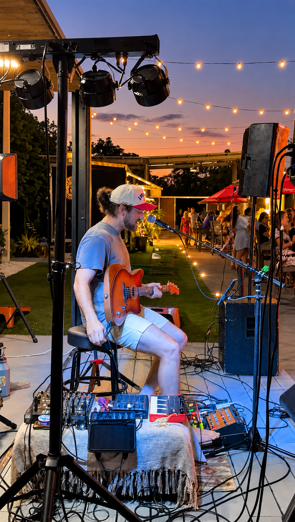 Live music on stage at sunset at Celebration Park Naples