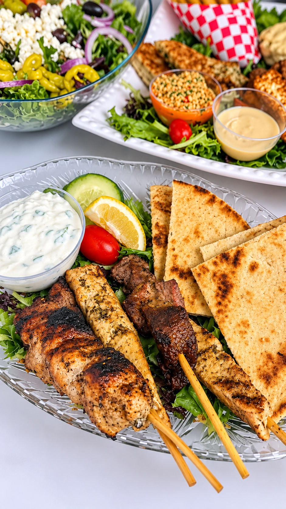 Mediterranean souvlaki platter at Celebration Park Naples