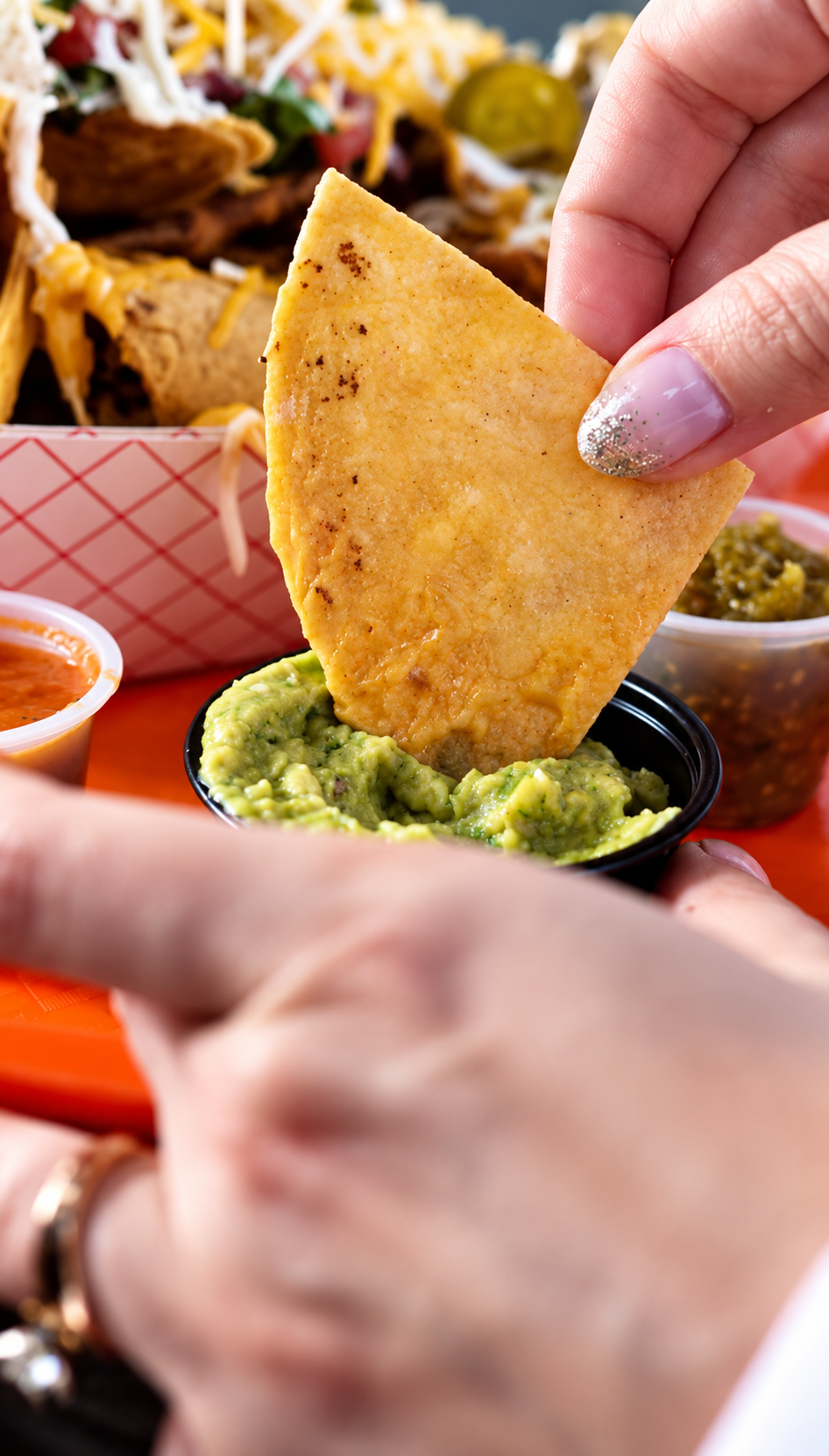 Nachos and guacamole at Celebration Park Naples food trucks