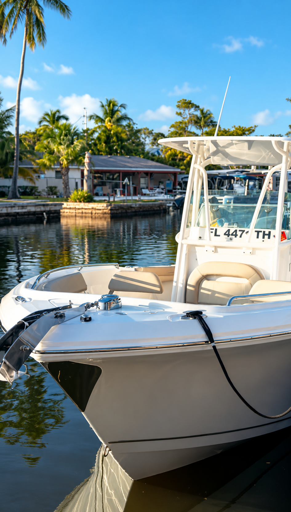 Boat on the Naples waterfront near Celebration Park