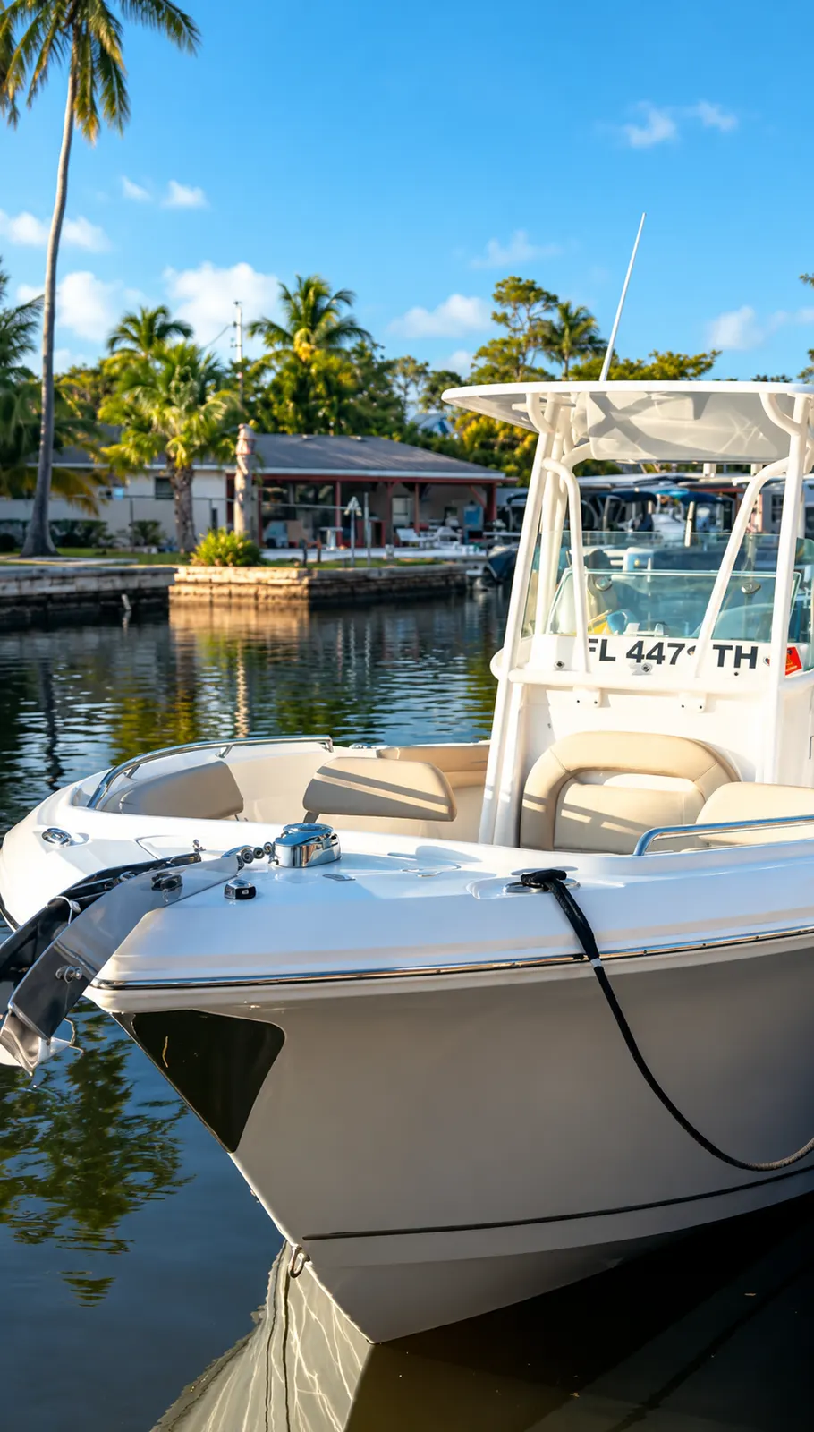 Boat on the Naples waterfront near Celebration Park
