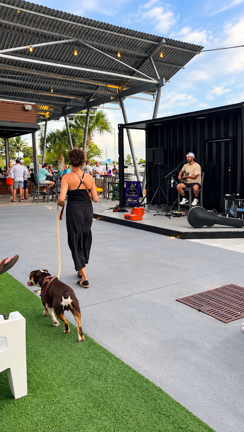 Pet-friendly live music patio at Celebration Park Naples