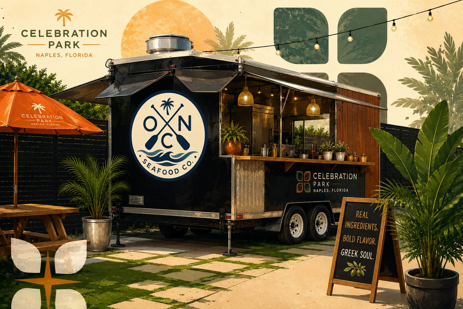 OCN Seafood Co. food truck at Celebration Park Naples — Fresh Seafood