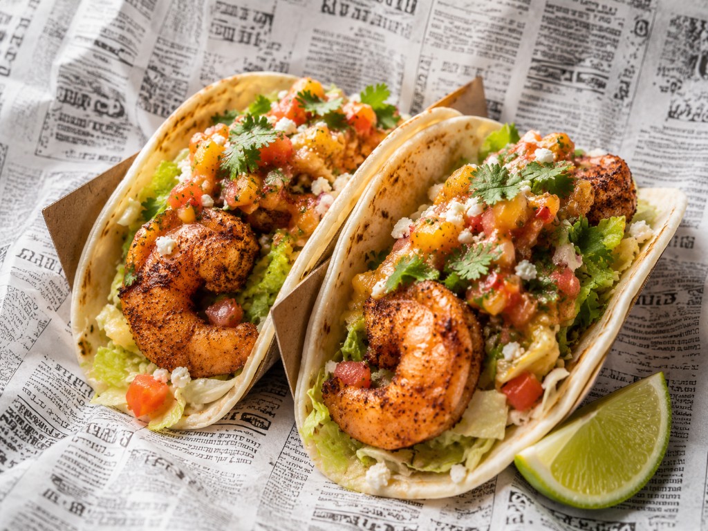 Blackened Shrimp Tacos from Rick's Taco Cartel