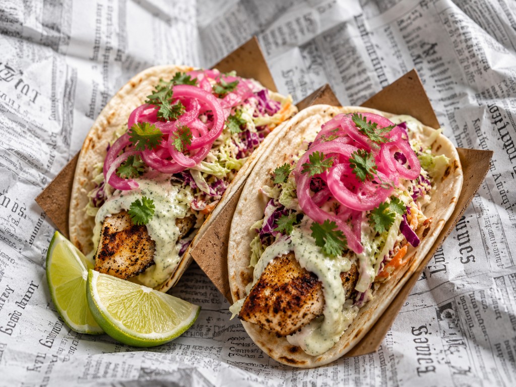 Tequila Lime Grouper Tacos from Rick's Taco Cartel