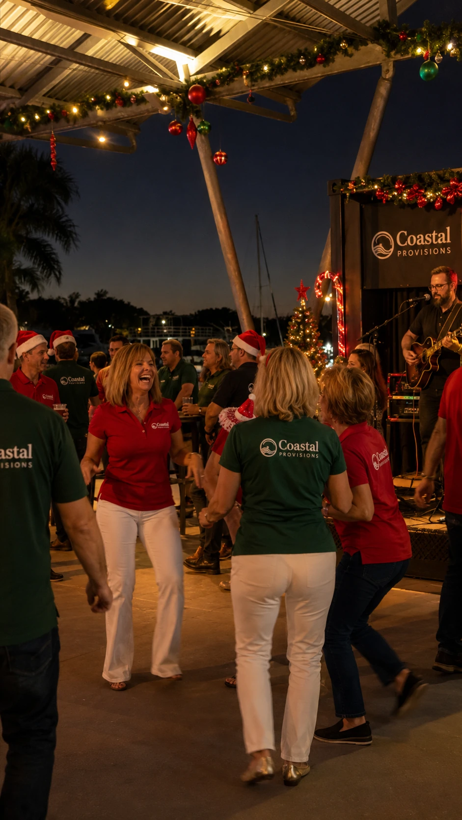 Corporate holiday party with drinks and entertainment at Celebration Park Naples