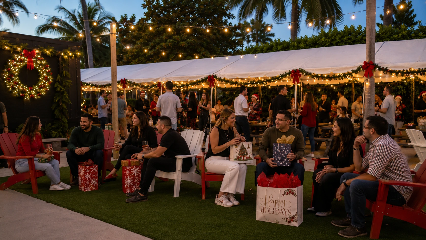 Team building holiday party at Celebration Park Naples