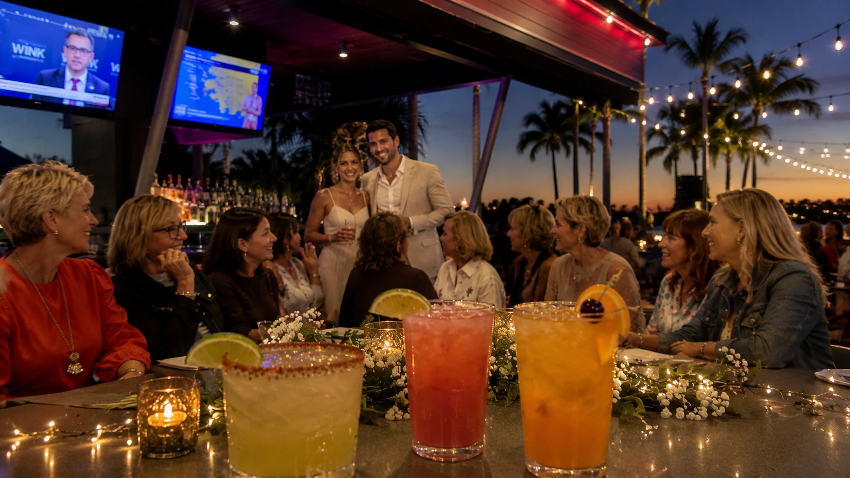 Wedding welcome party at Celebration Park Naples