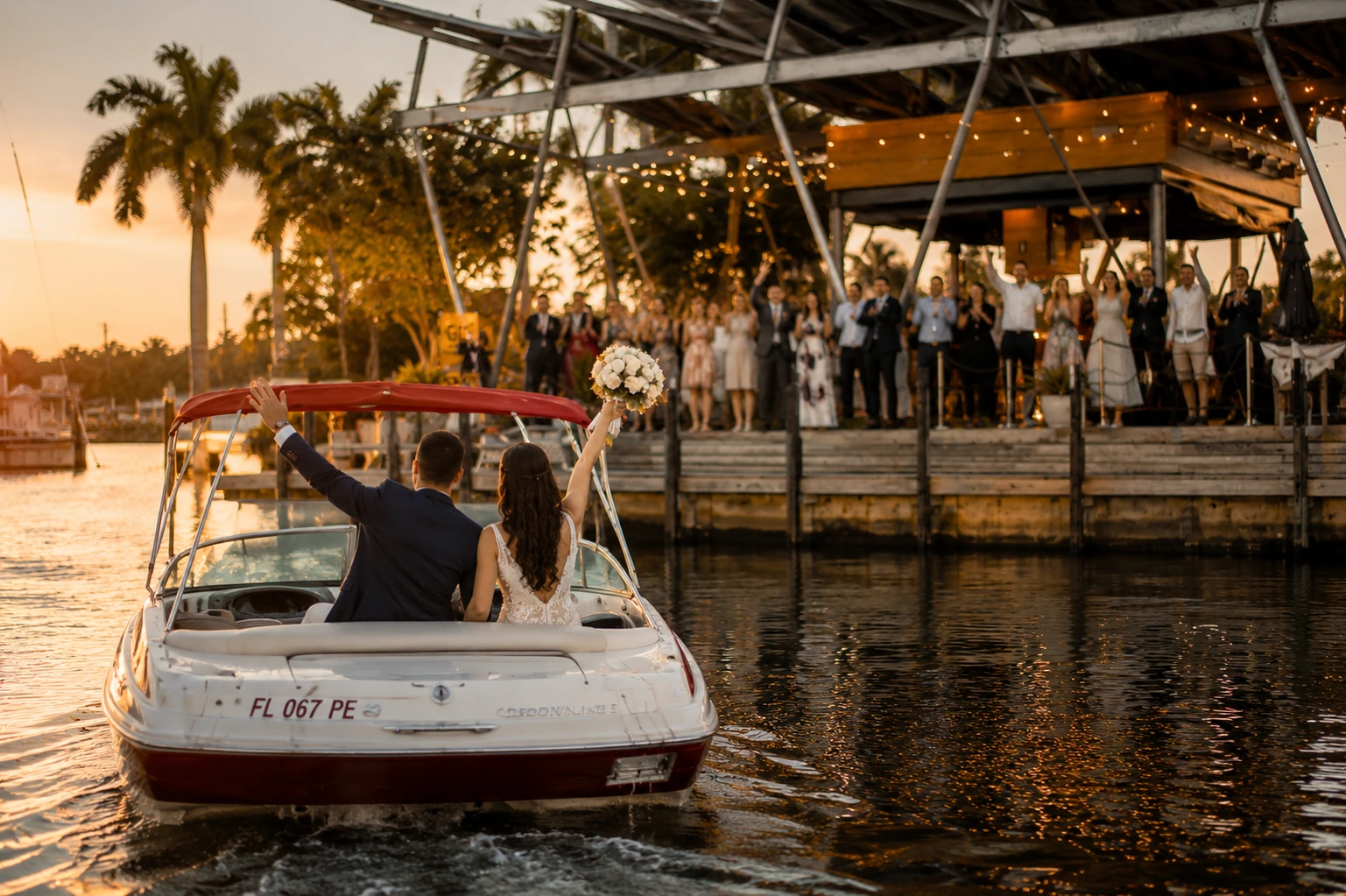 Wedding celebration ending at Celebration Park Naples