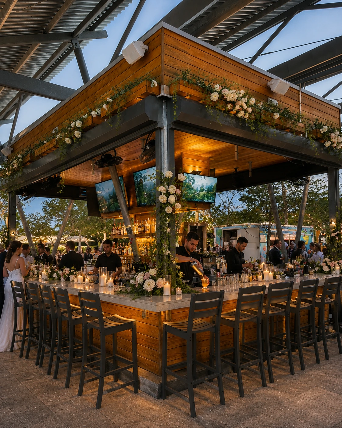 Wedding welcome bar at Celebration Park Naples